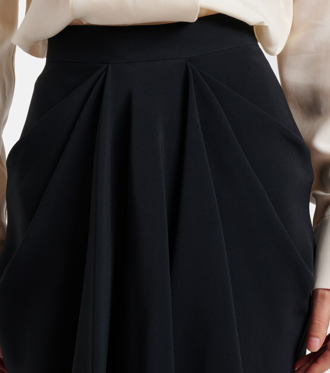 Draped crêpe cady midi skirt | Givenchy