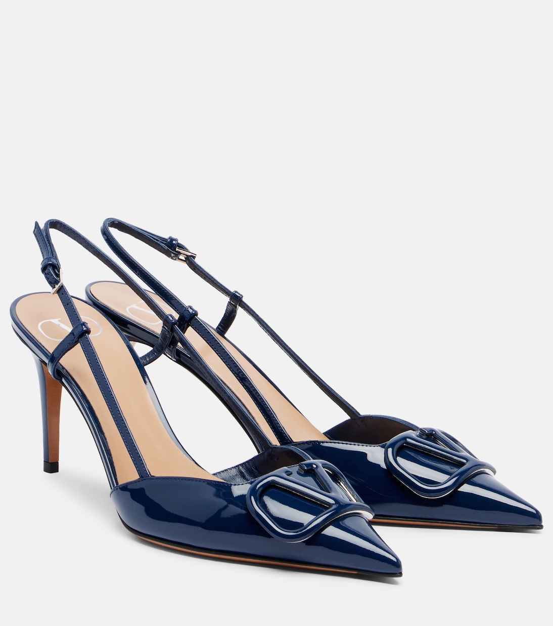 Escarpins slingback VLogo 80 en cuir verni | Valentino Garavani