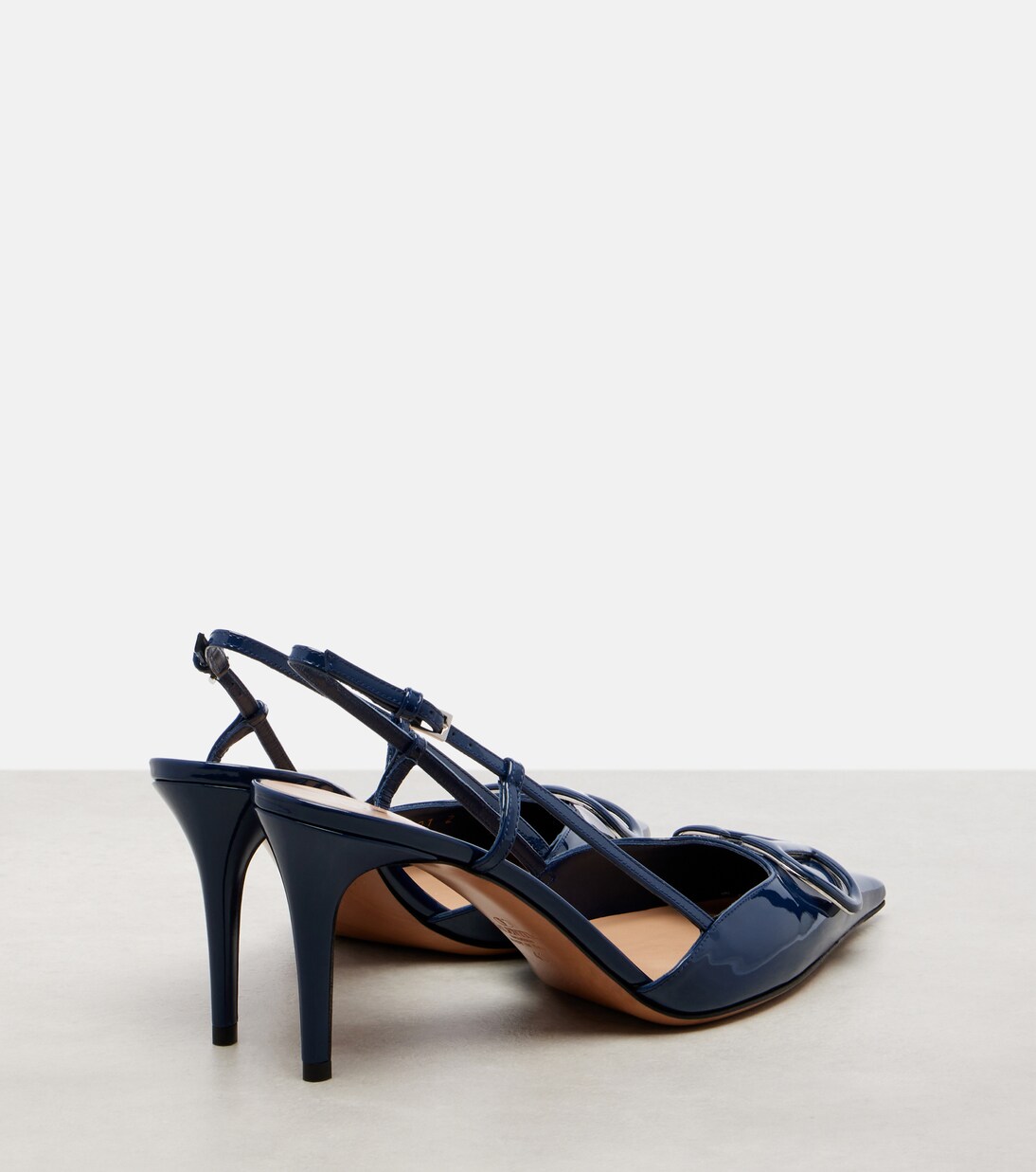 Escarpins slingback VLogo 80 en cuir verni | Valentino Garavani
