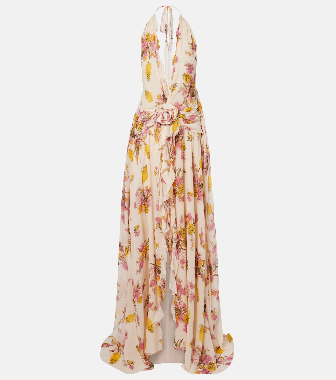 Floral ruffled georgette gown | Blumarine
