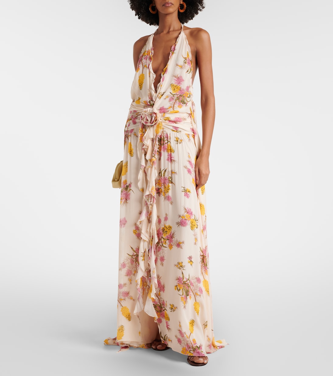 Floral ruffled georgette gown | Blumarine
