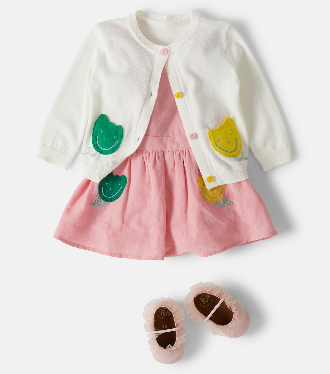Baby - Abito e culottes in misto lino  | Stella McCartney Kids