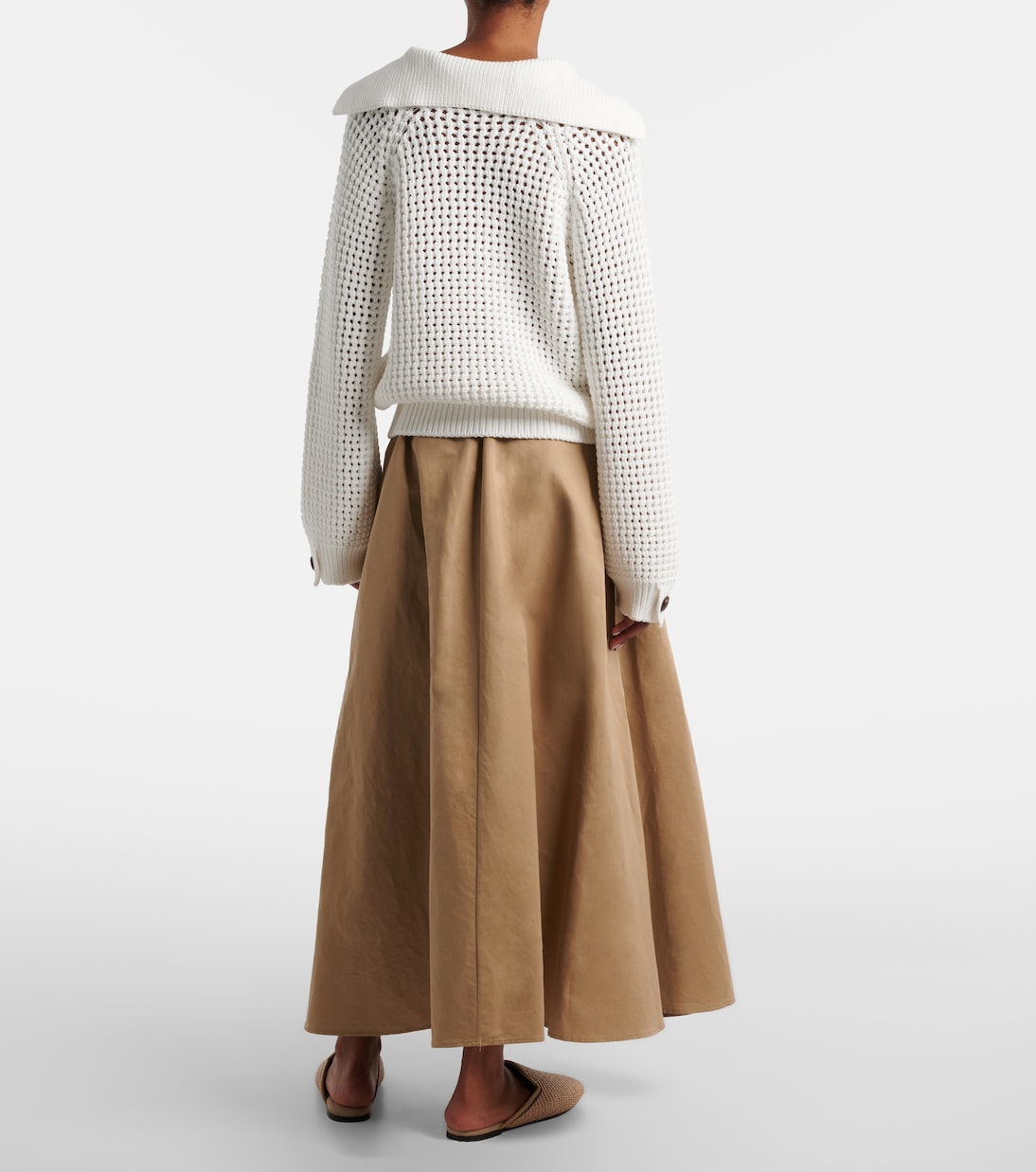 Cotton-blend midi skirt | Brunello Cucinelli