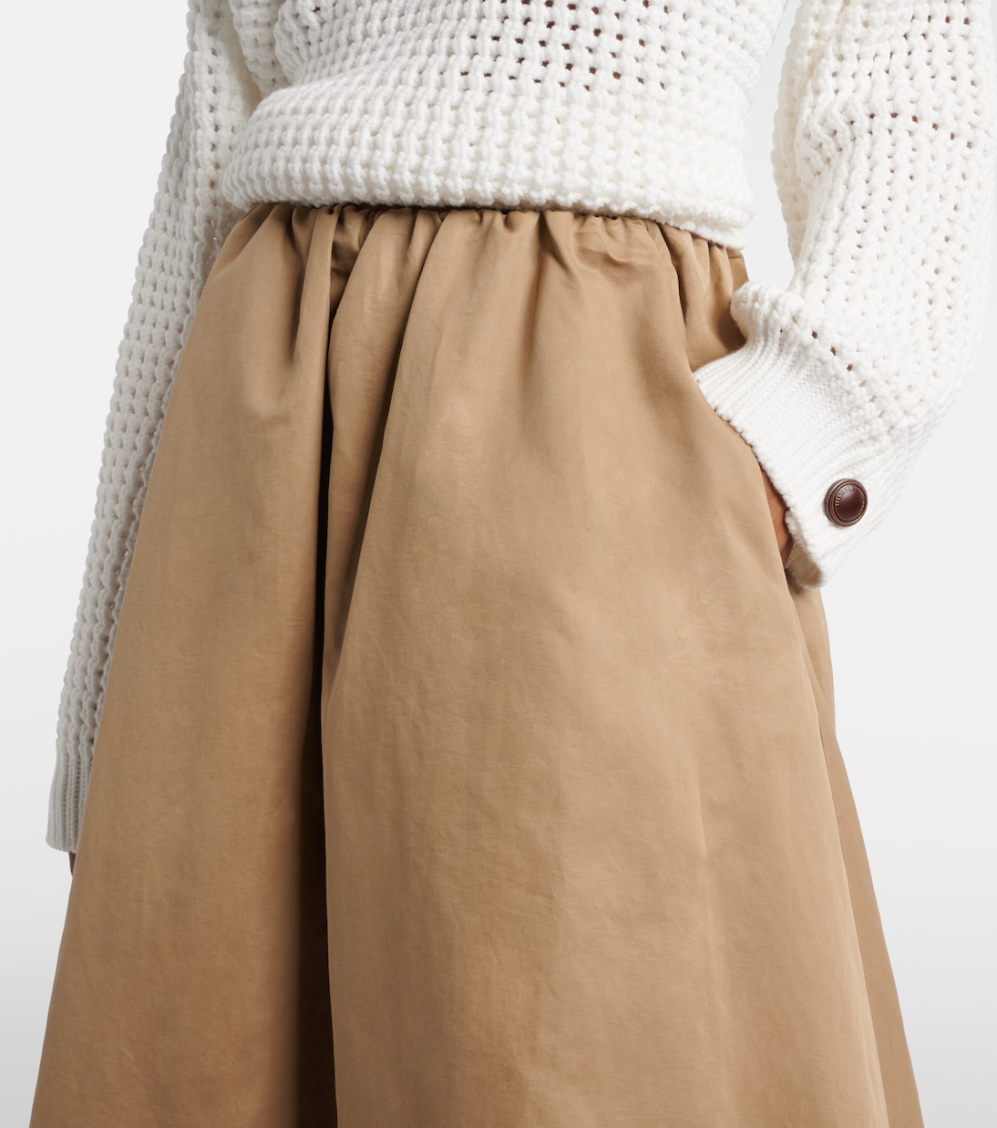 Cotton-blend midi skirt | Brunello Cucinelli
