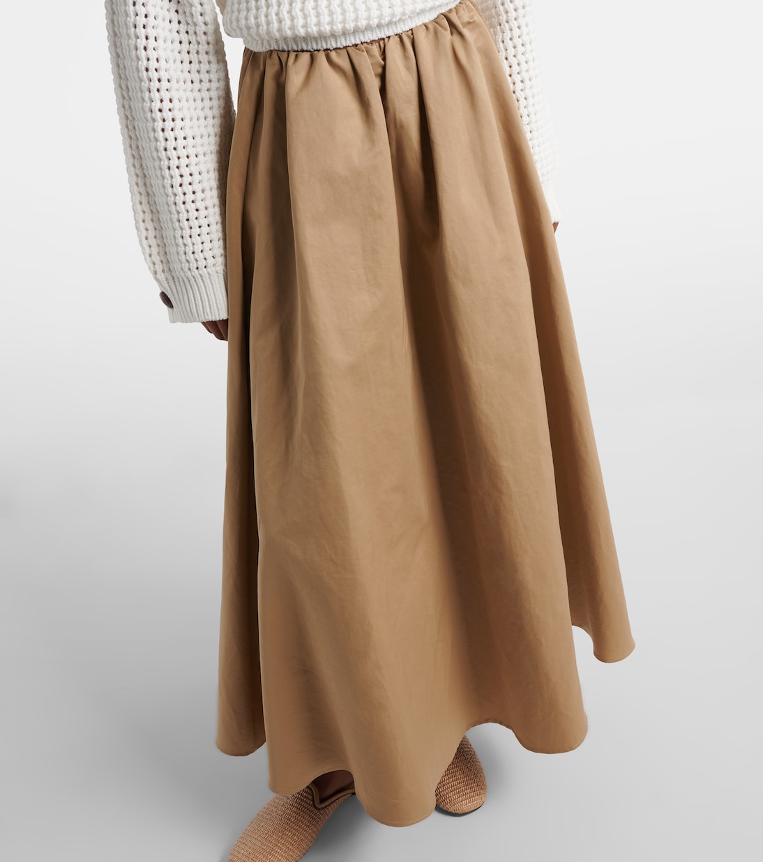 Cotton-blend midi skirt | Brunello Cucinelli