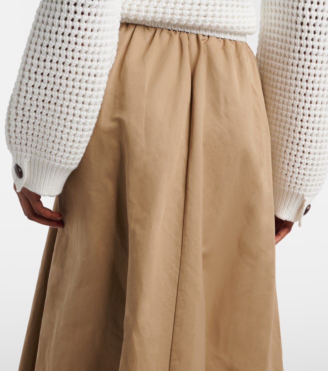 Cotton-blend midi skirt | Brunello Cucinelli