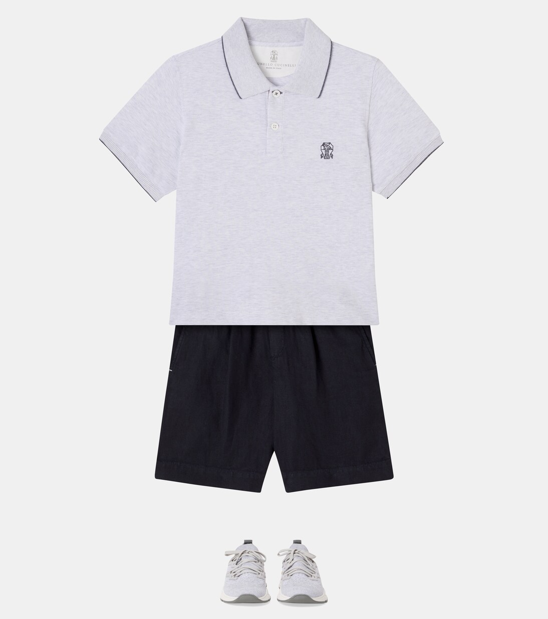 Embroidered cotton polo shirt | Brunello Cucinelli Kids