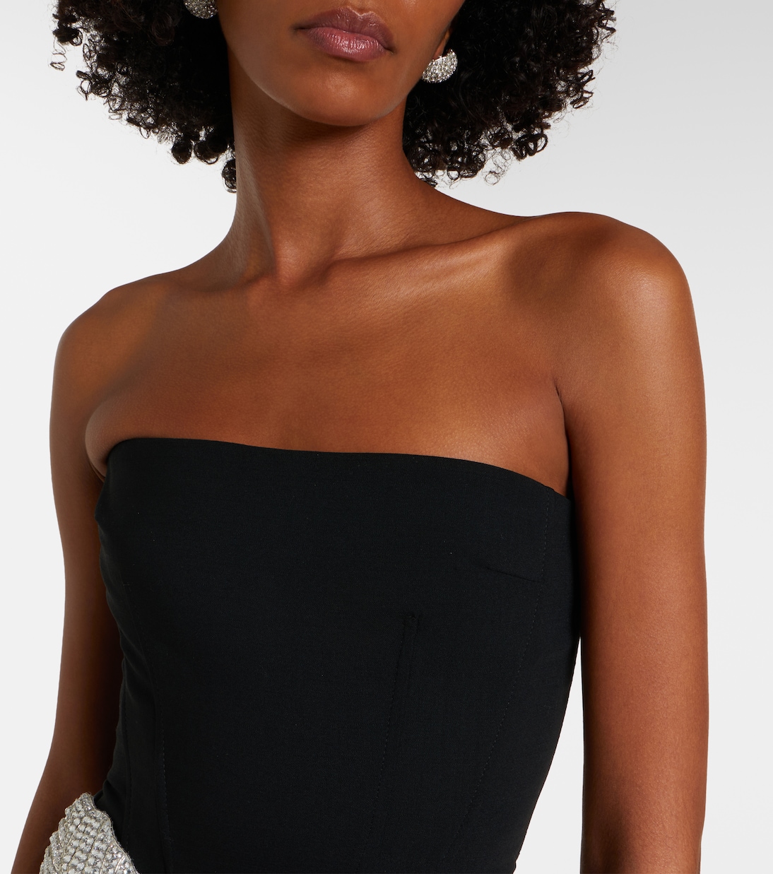 Embellished draped wool-blend corset dress | David Koma