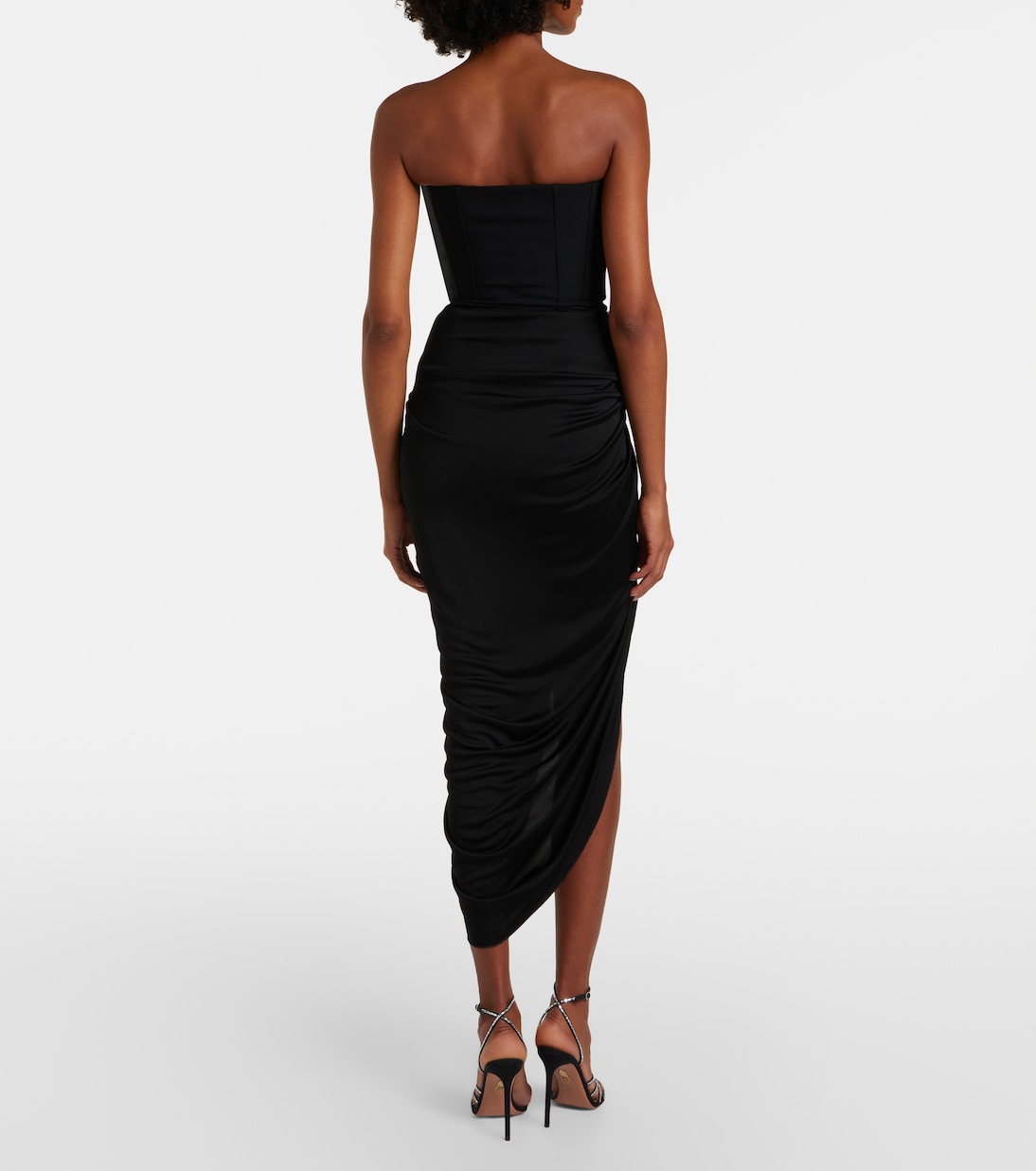 Embellished draped wool-blend corset dress | David Koma