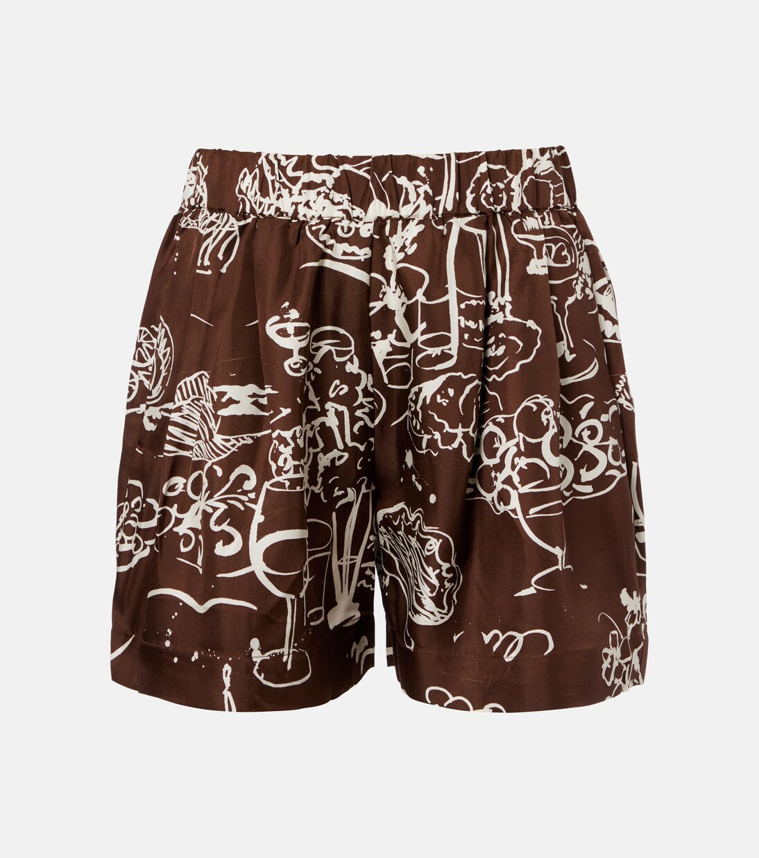 Zurich printed silk twill shorts | Asceno