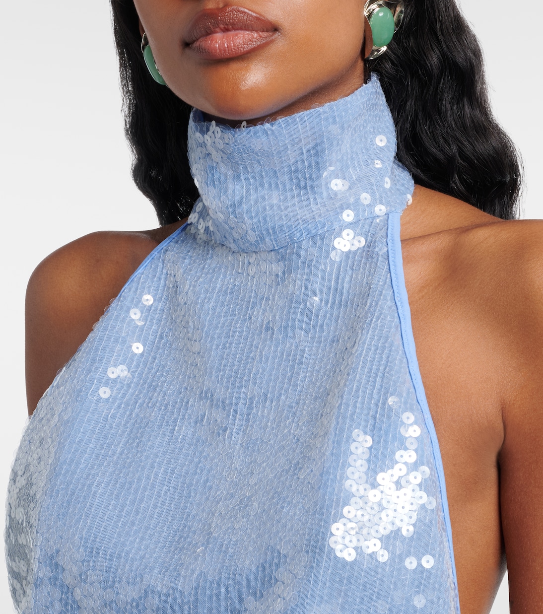 Cropped-Top mit Pailletten | Oséree