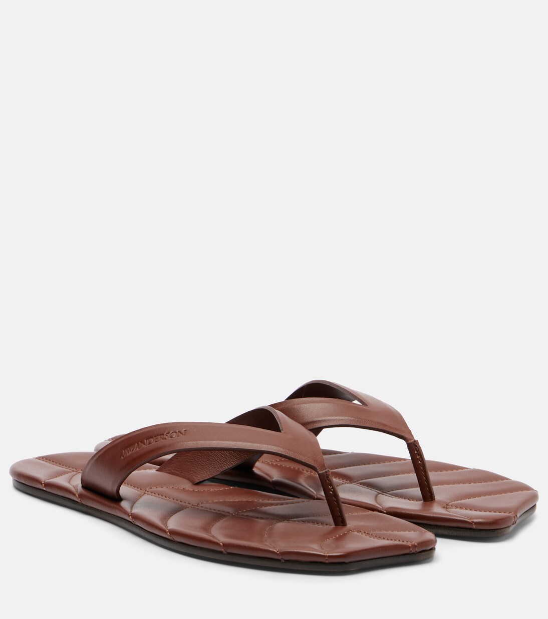 Leaf leather thong sandals | JW Anderson