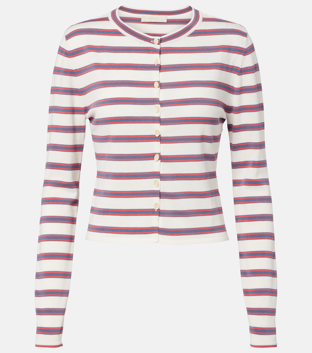 Cinta striped cotton-blend cardigan | Faithfull