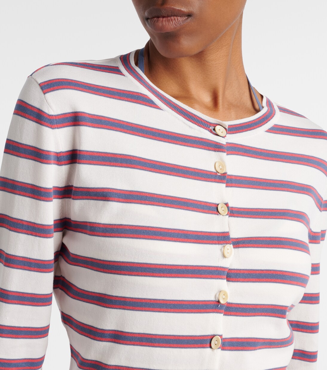Cinta striped cotton-blend cardigan | Faithfull