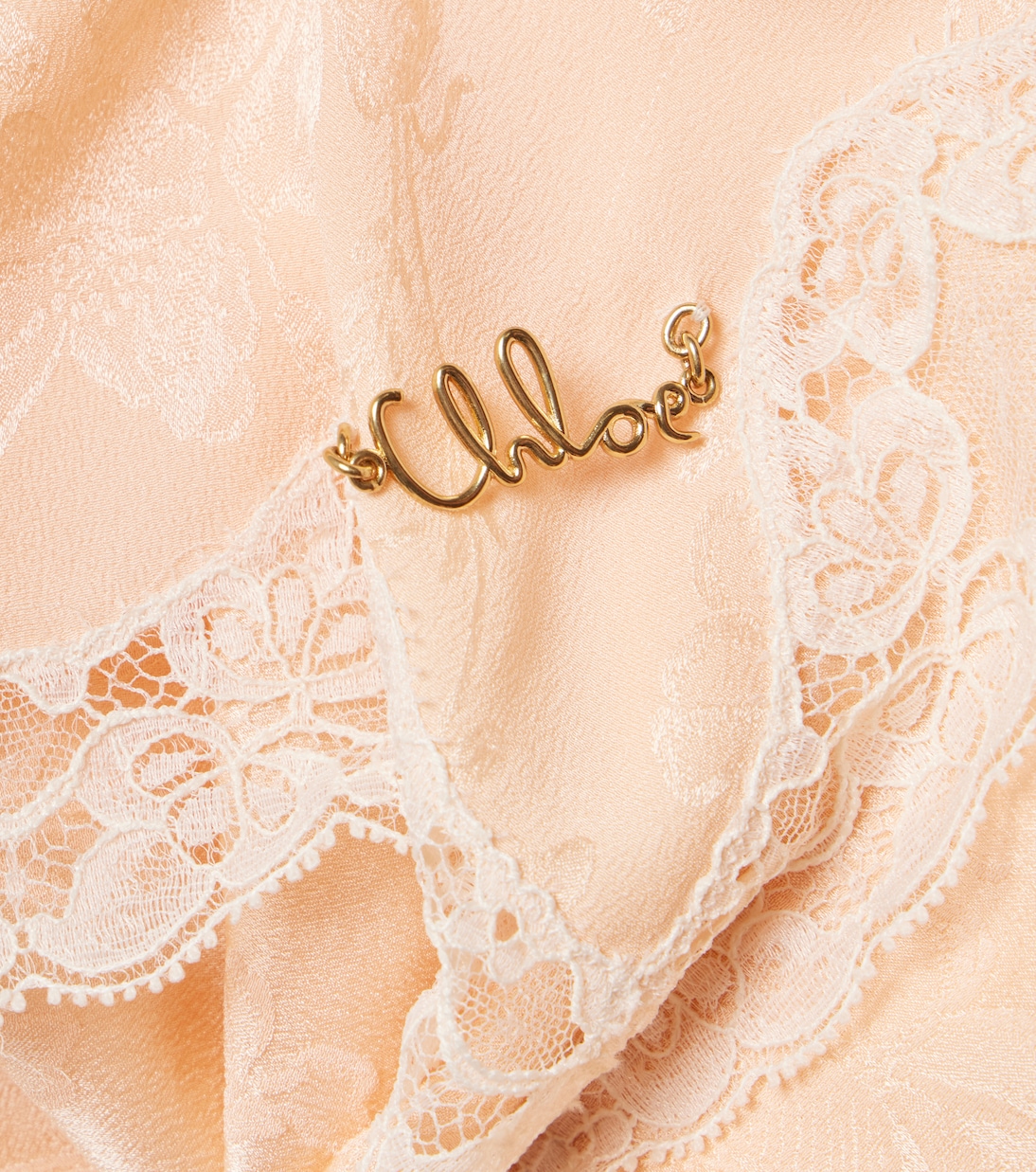 Verziertes Tuch aus Seiden-Jacquard mit Spitze | Chloé