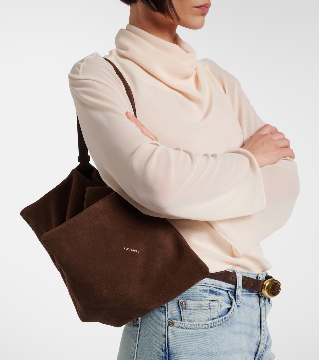 Origami Medium suede shoulder bag | Altuzarra