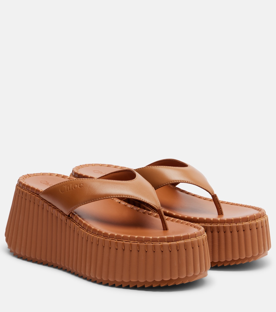 Nama leather platform thong sandals | Chloé