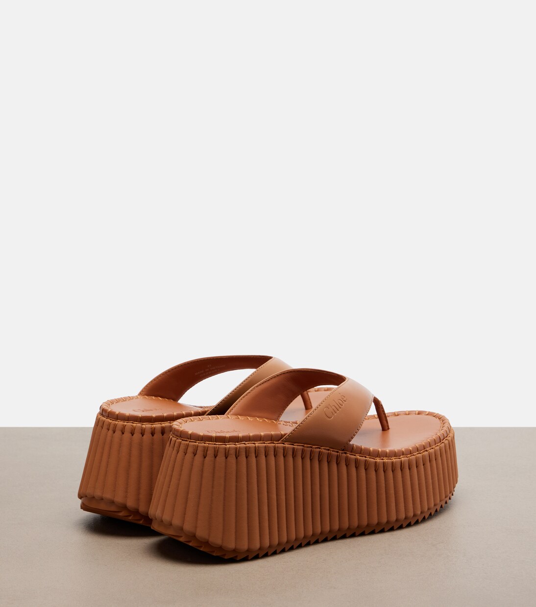 Nama leather platform thong sandals | Chloé