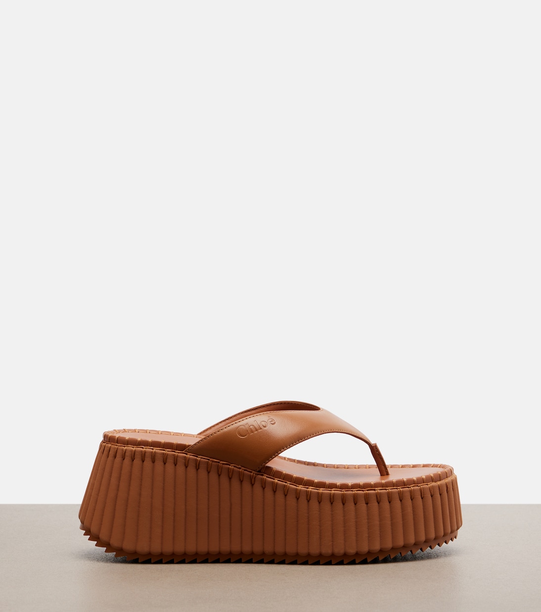 Nama leather platform thong sandals | Chloé