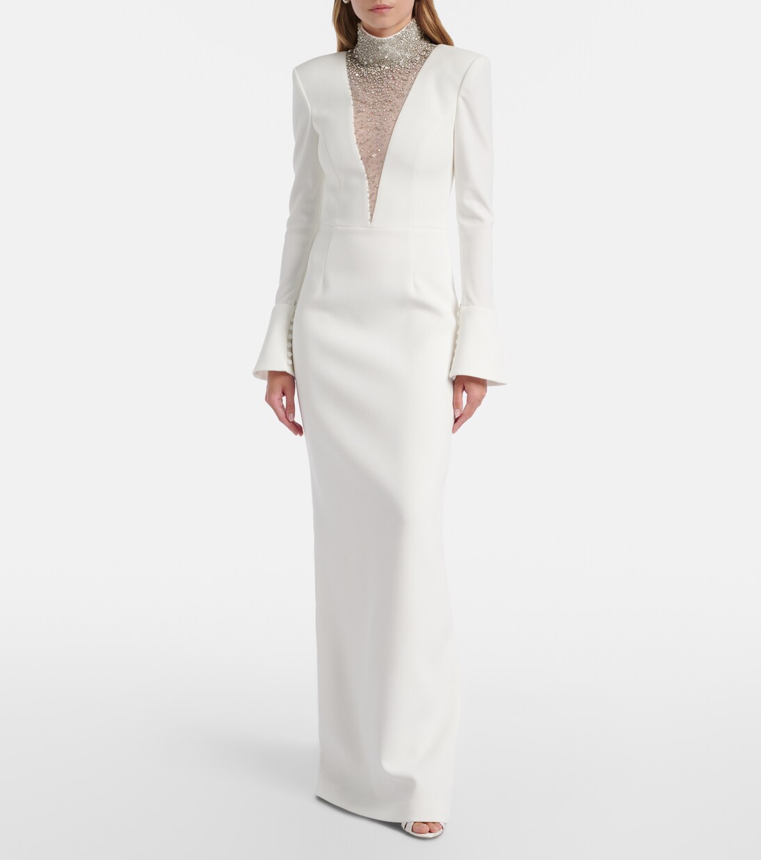 Bridal Melva embellished crêpe gown | Rebecca Vallance