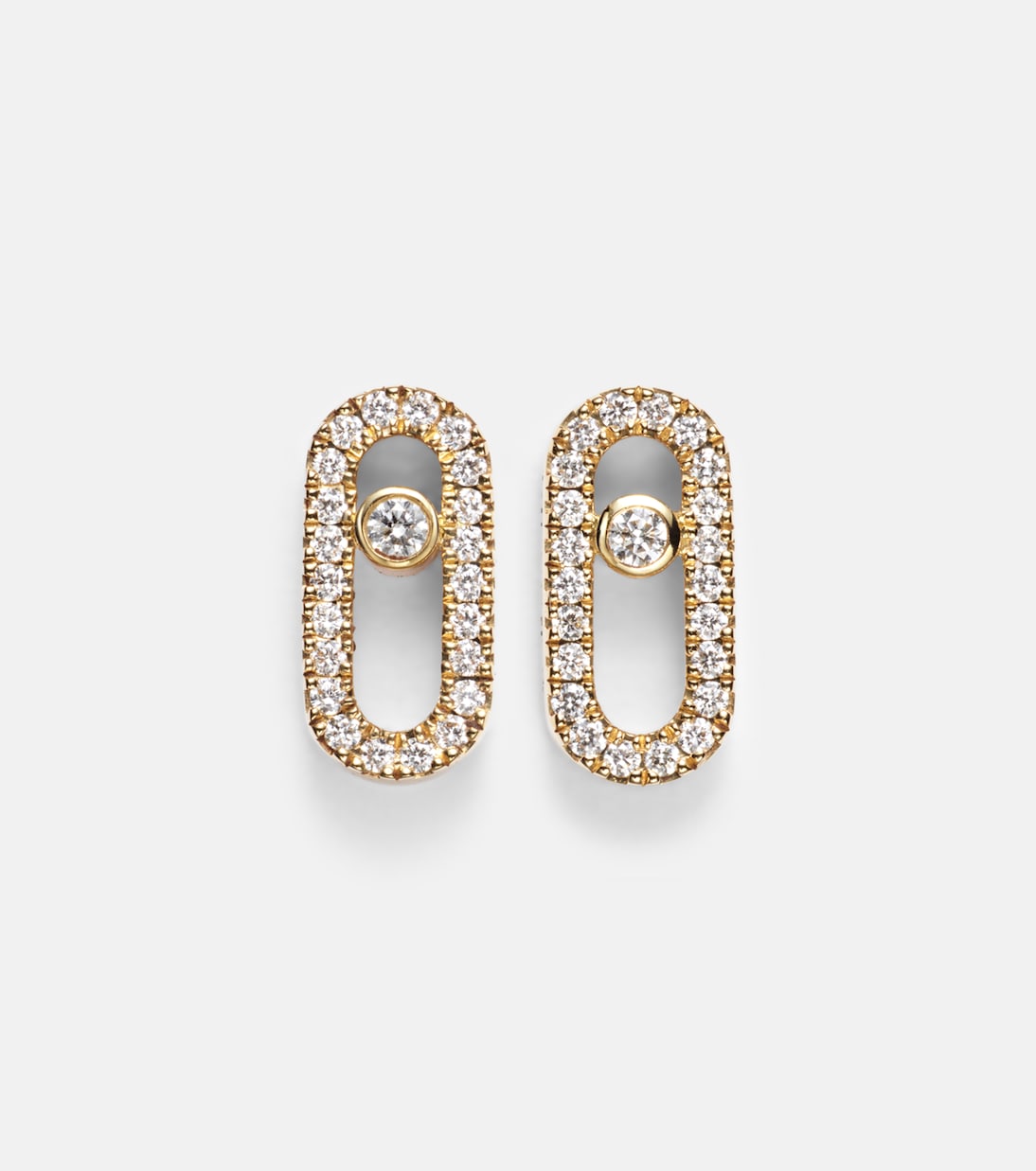 Move Uno 18kt gold earrings with diamonds | Messika