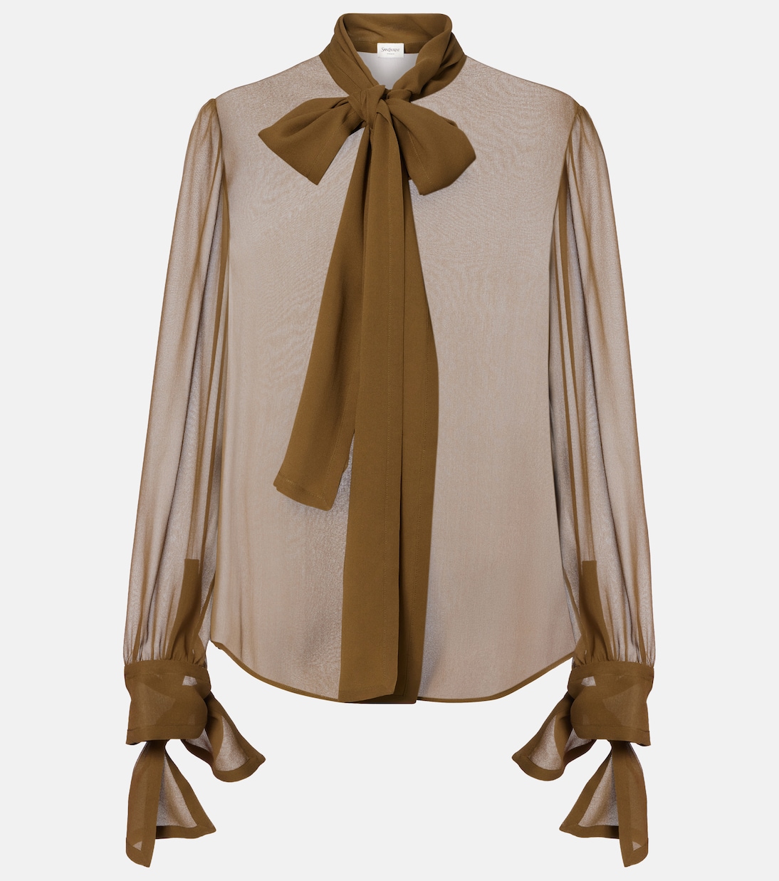 Tie-neck silk blouse | Saint Laurent
