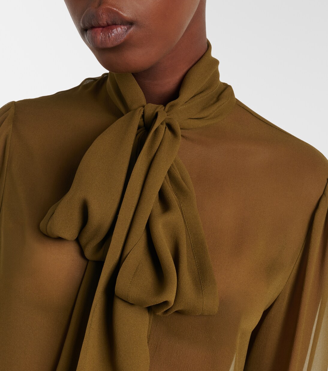 Tie-neck silk blouse | Saint Laurent