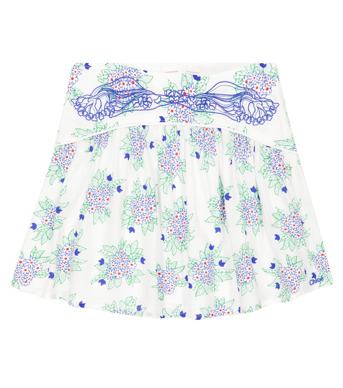 Embroidered floral skirt | Chloé Kids