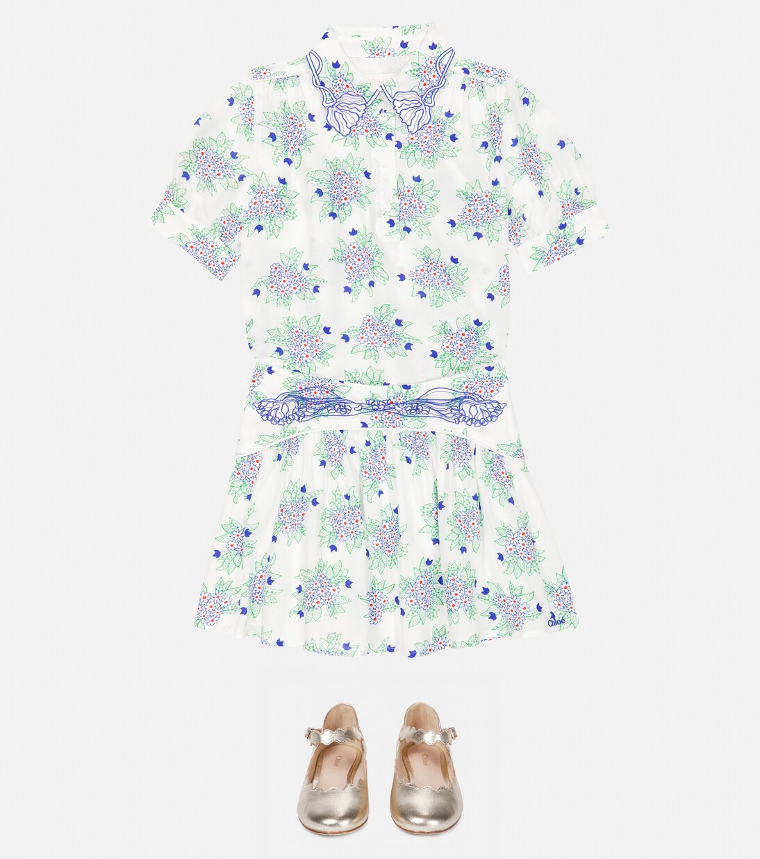 Embroidered floral skirt | Chloé Kids