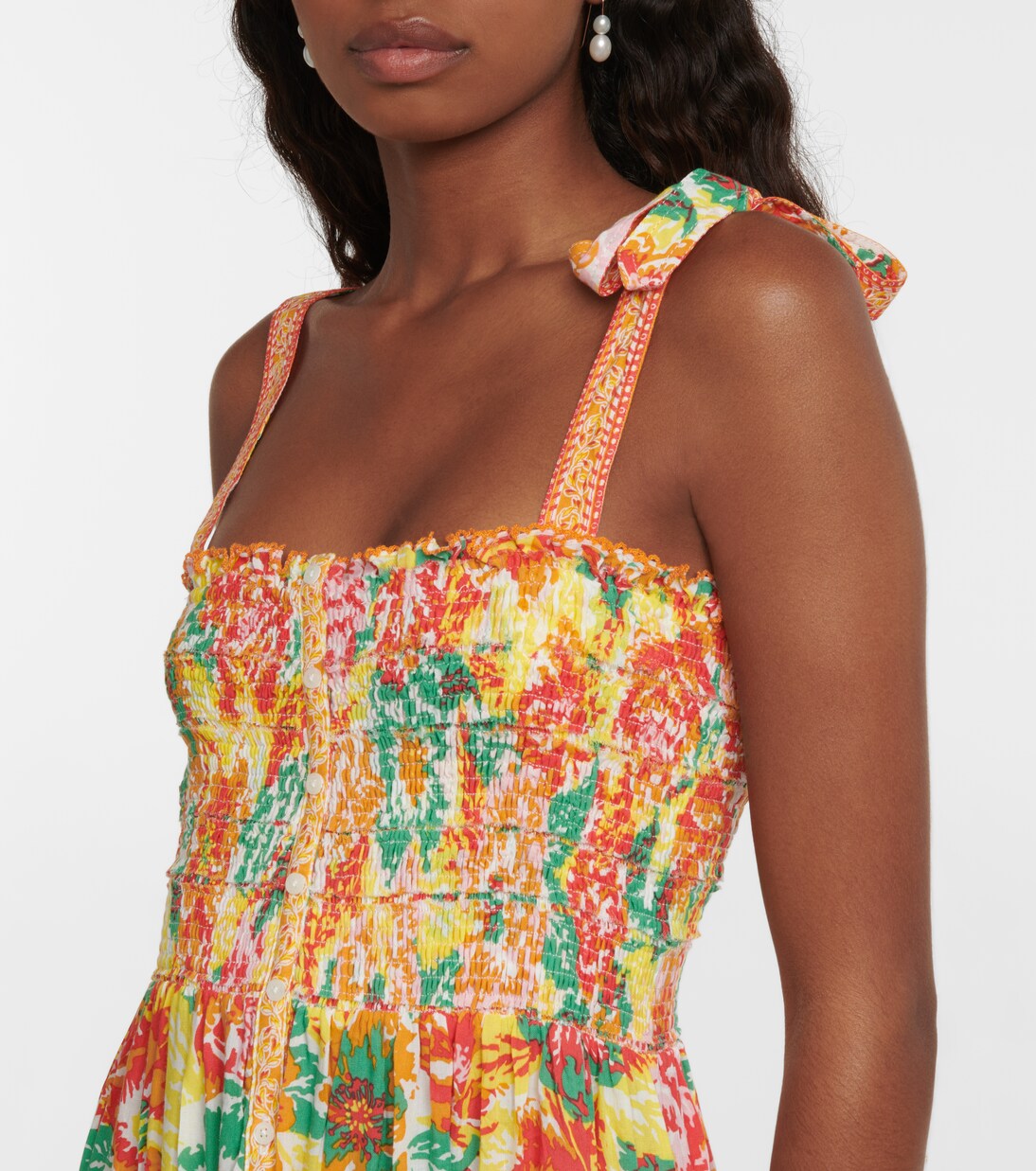 Robe midi Triny à fleurs | Poupette St Barth