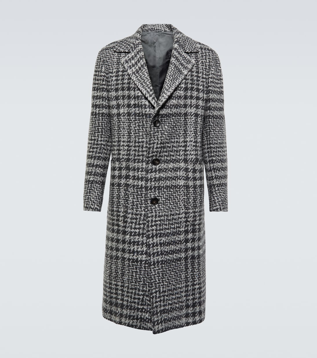 Checked wool-blend overcoat | Kiton