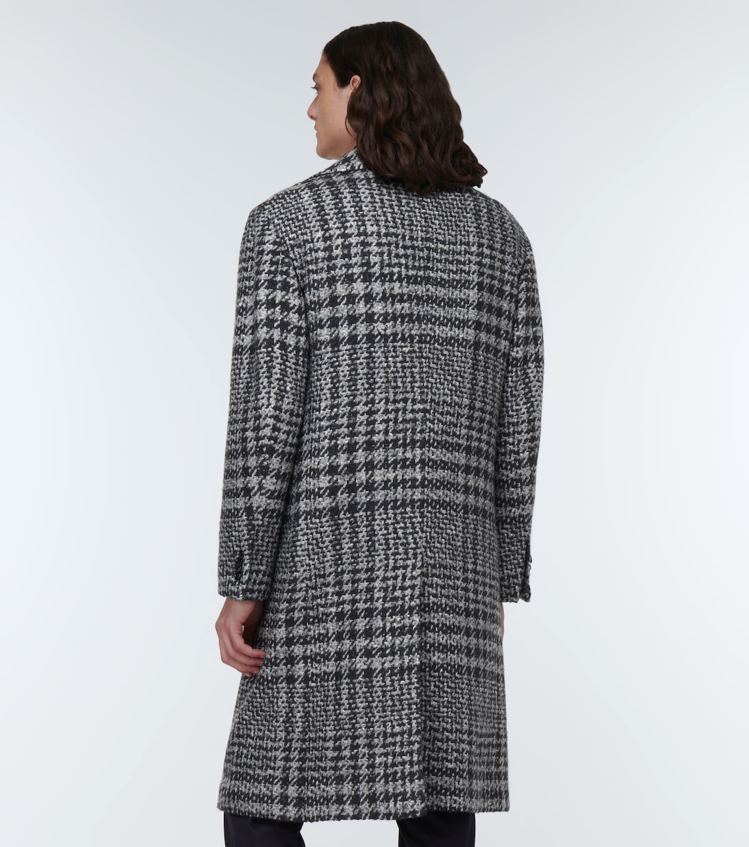 Checked wool-blend overcoat | Kiton