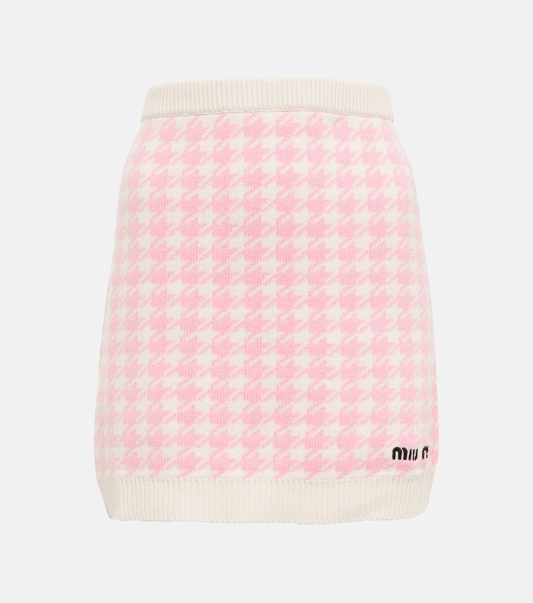 Minigonna in cashmere pied-de-poule | Miu Miu