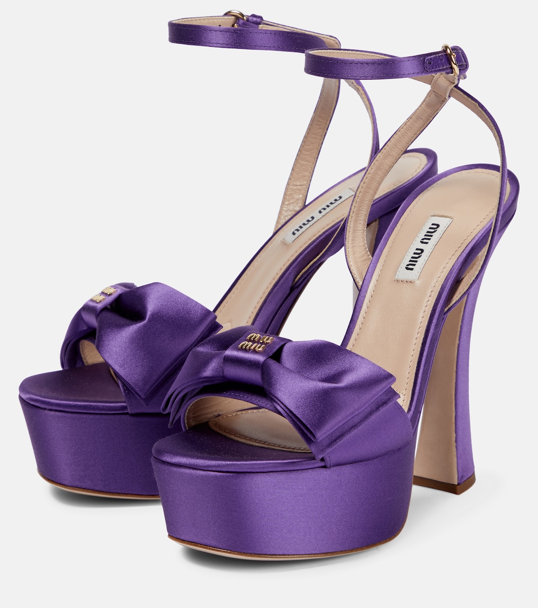 Satin platform sandals | Miu Miu