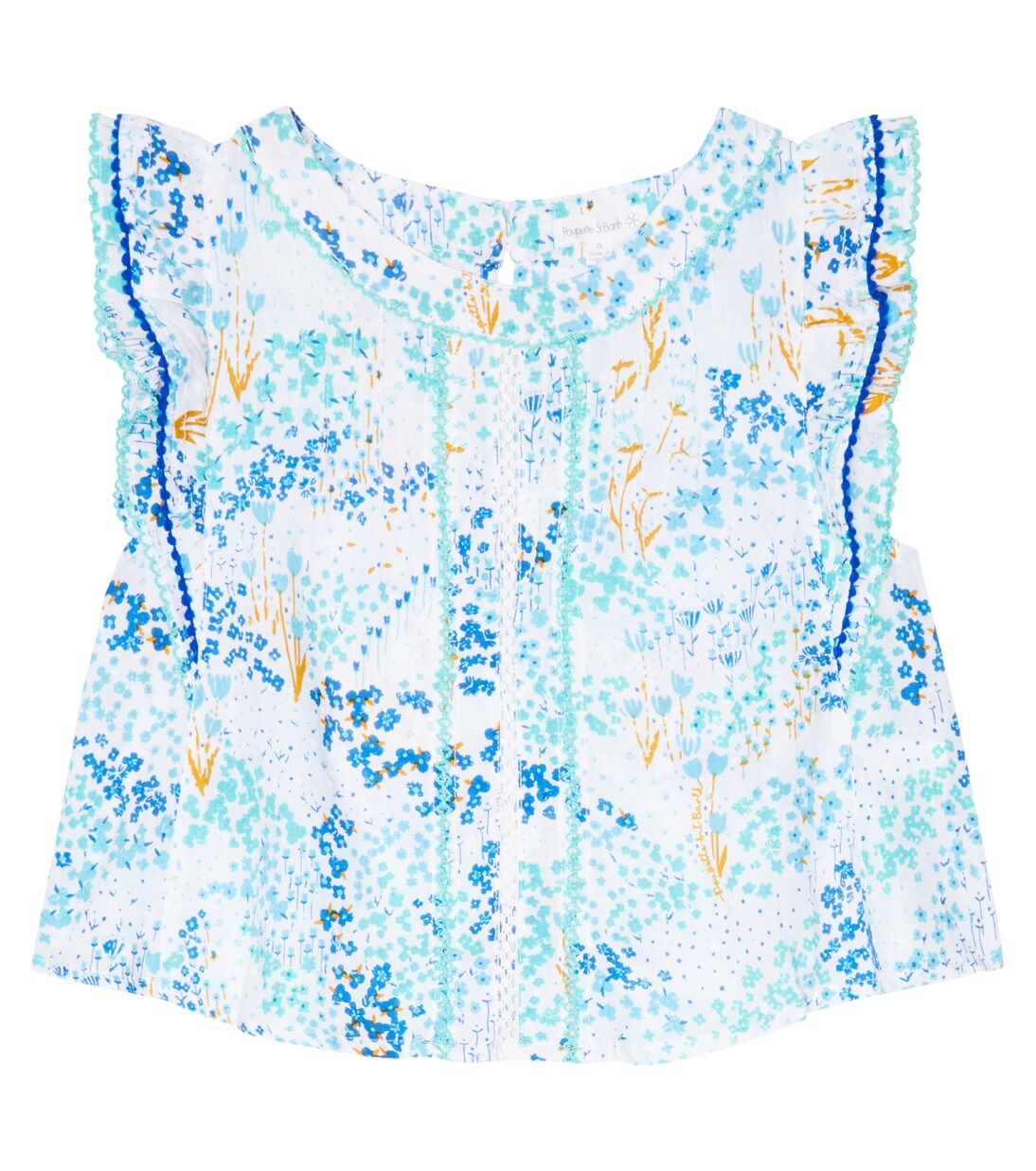 Adeh ruffled floral top | Poupette St Barth Kids