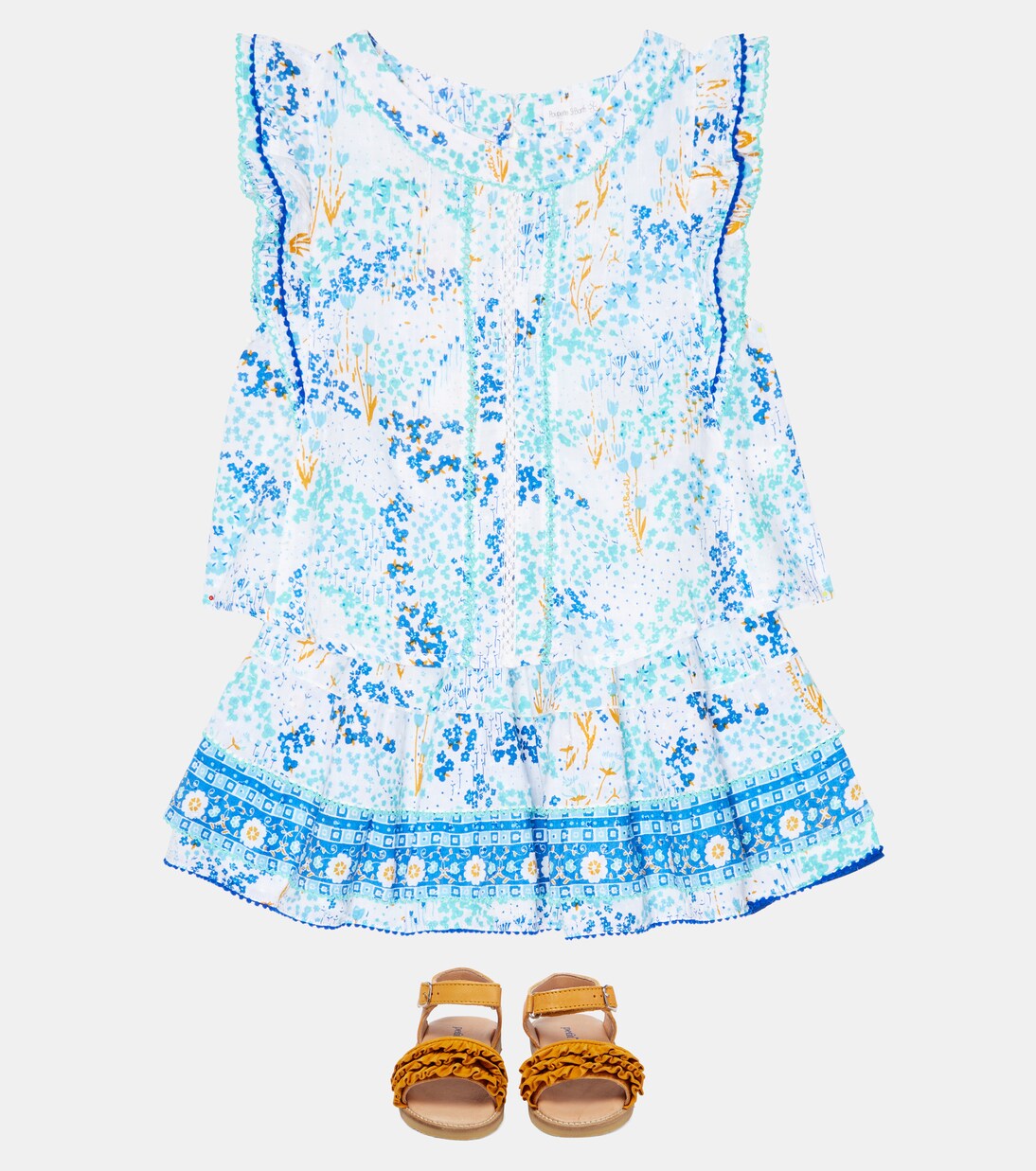 Adeh ruffled floral top | Poupette St Barth Kids