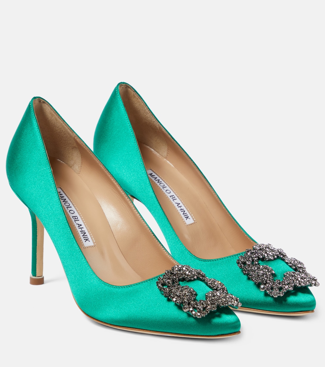 Hangisi embellished satin pumps | Manolo Blahnik