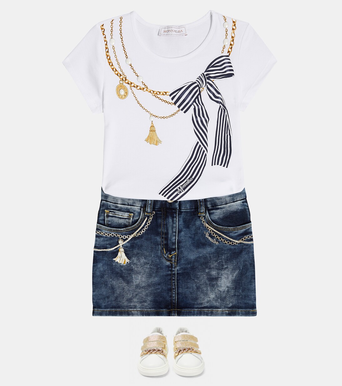 Printed cotton-blend T-shirt | Monnalisa