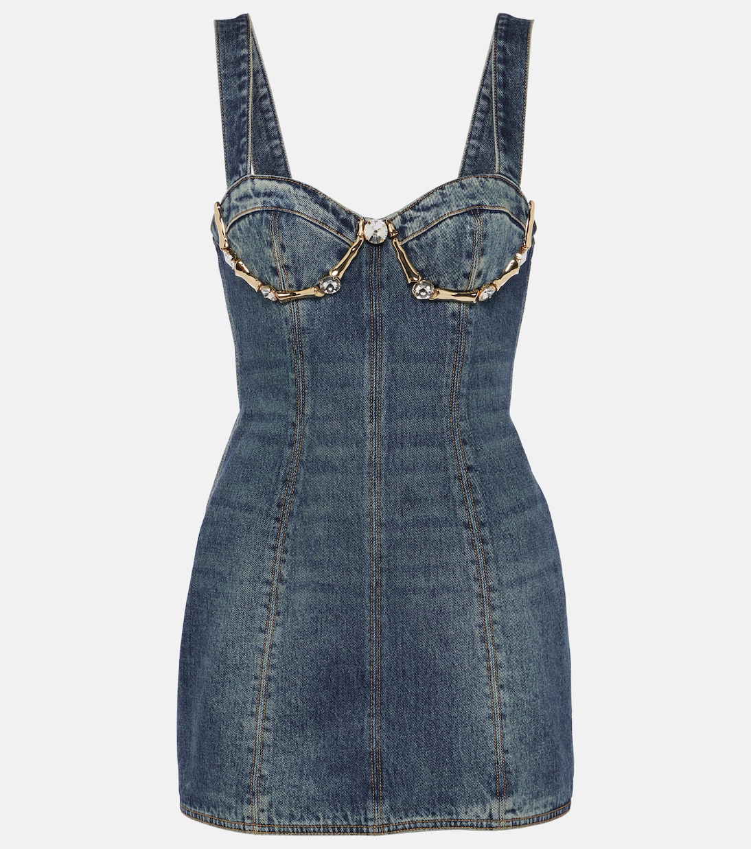 Claw embellished denim minidress | Area