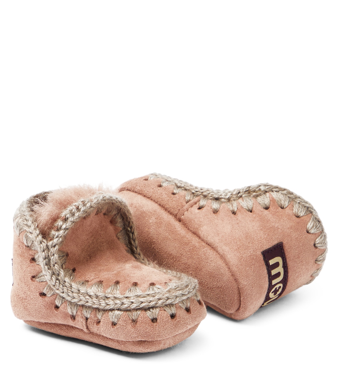 Baby shearling-lined suede booties | Mou Kids