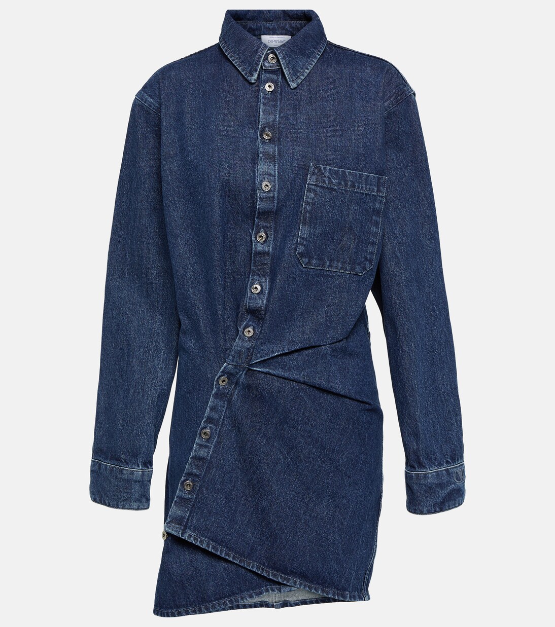 Asymmetric denim shirt dress | Off-White