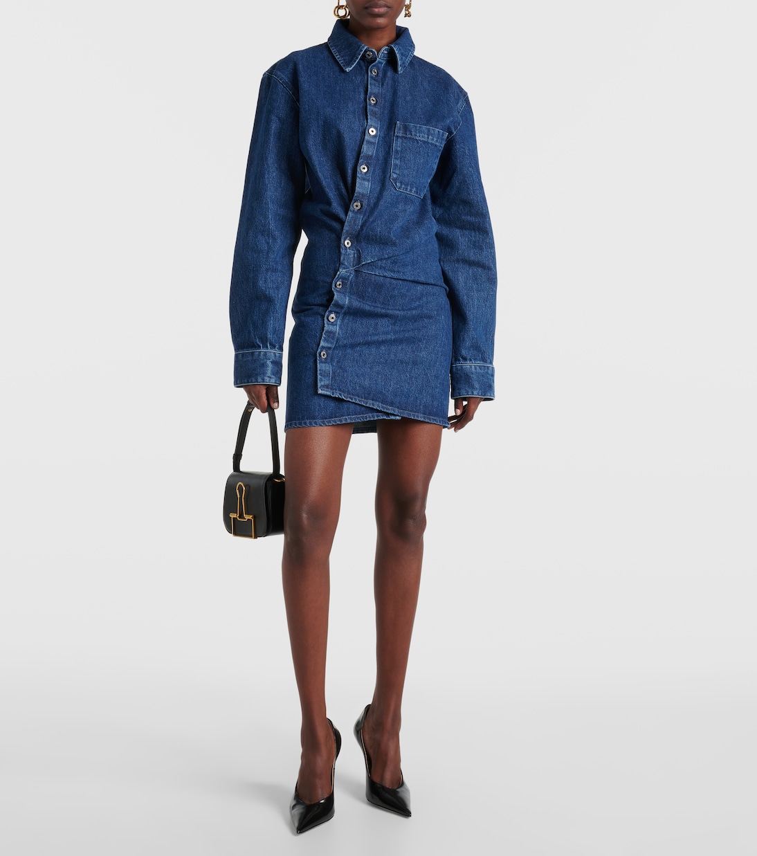 Asymmetric denim shirt dress | Off-White