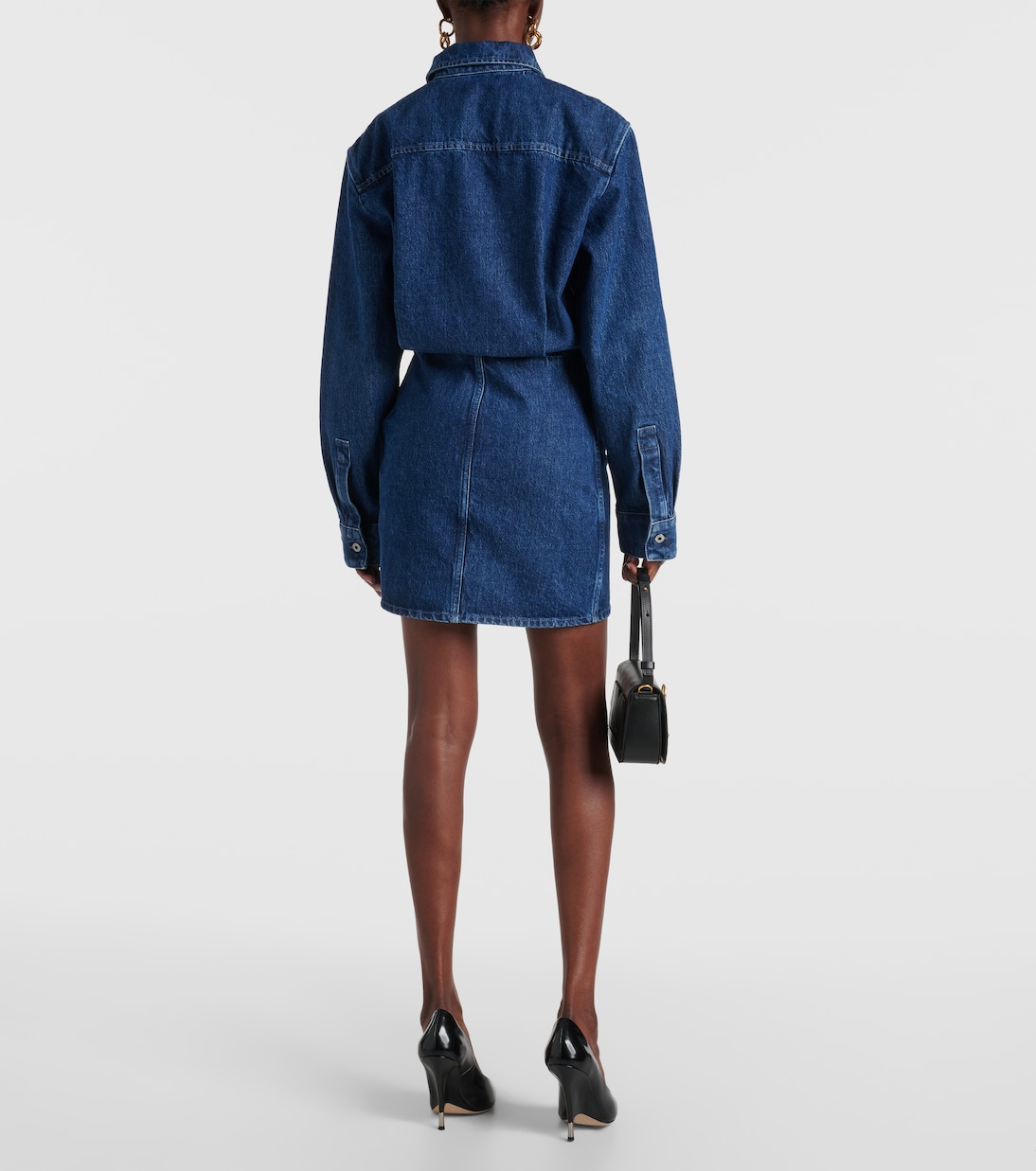 Asymmetric denim shirt dress | Off-White