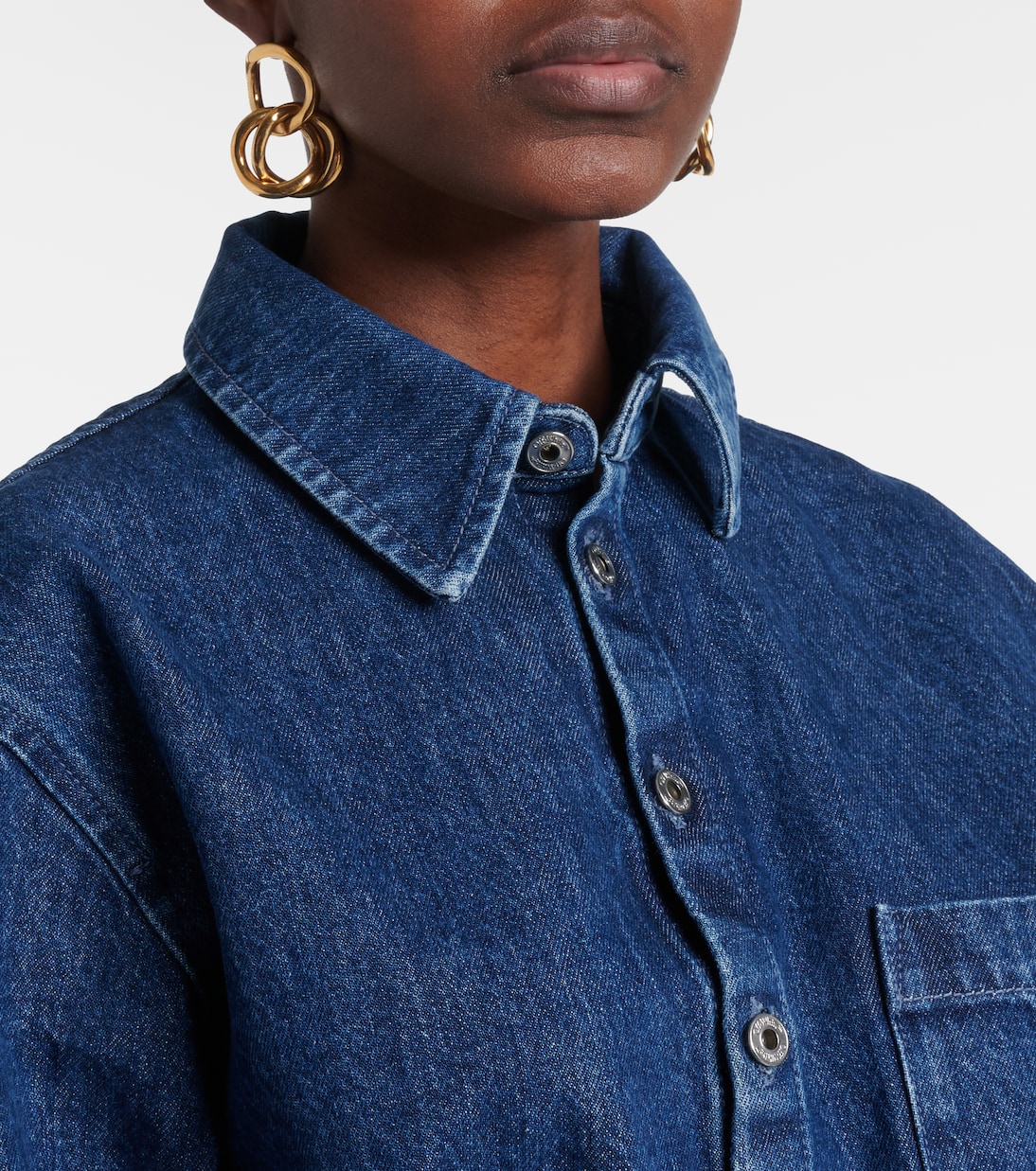 Asymmetric denim shirt dress | Off-White