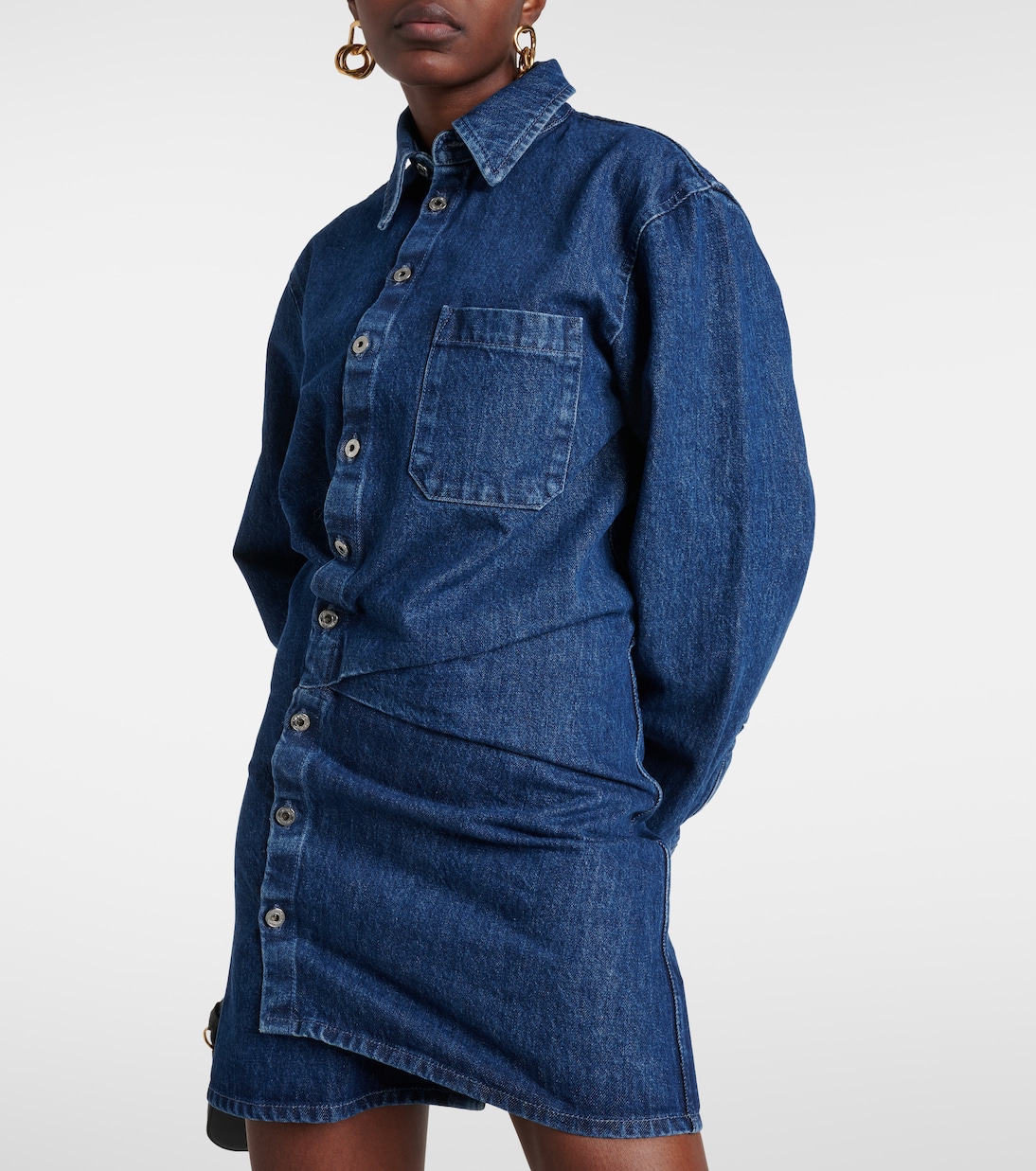 Asymmetric denim shirt dress | Off-White