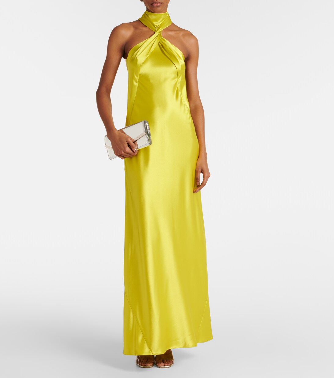 Robe longue Portico en satin | Galvan
