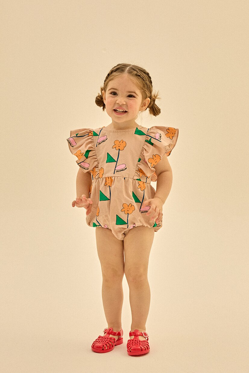 Baby Orange Flower cotton bodysuit | Jellymallow