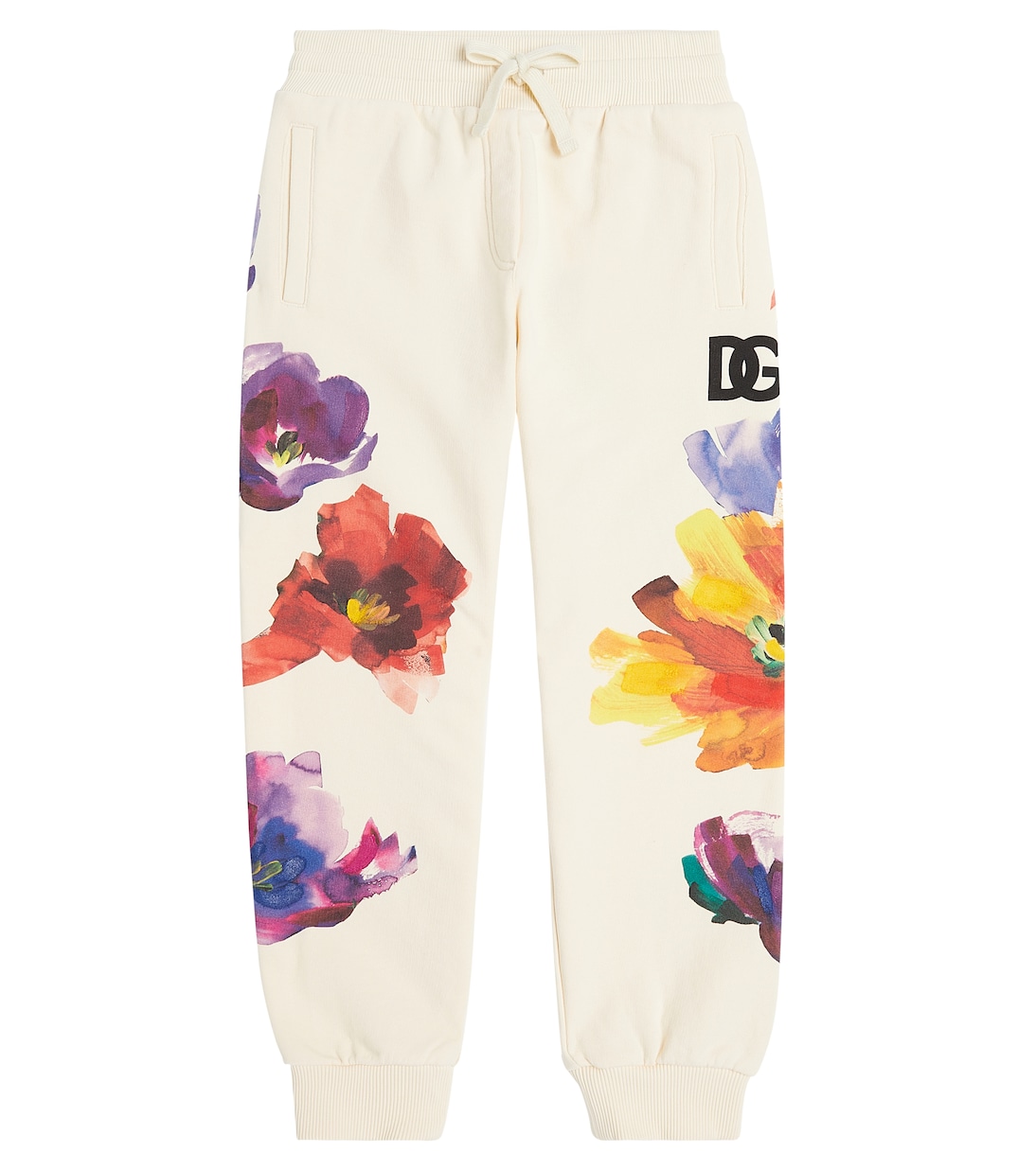 Pantalones de jersey de algodón floral | Dolce&Gabbana Kids