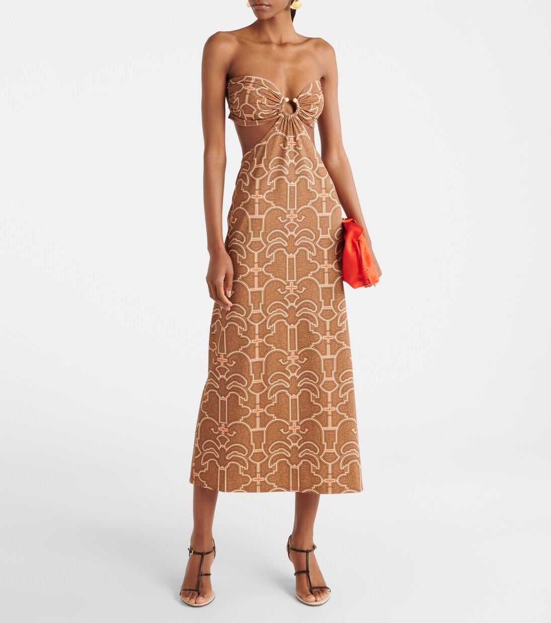 Ring-detail cutout printed maxi dress | Johanna Ortiz