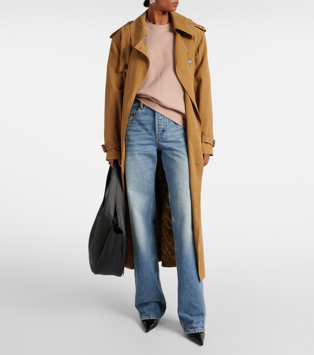 Logo cotton jersey sweatshirt | Saint Laurent